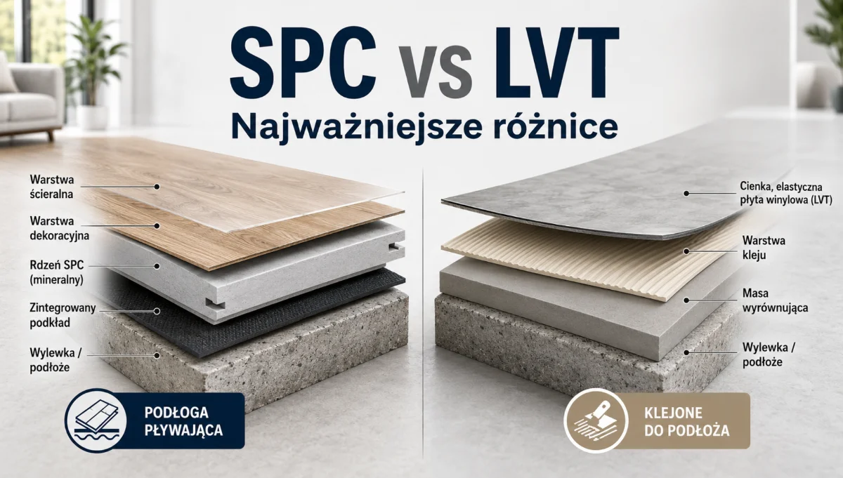 jakie różnice panele winylowe SPC i LVT?