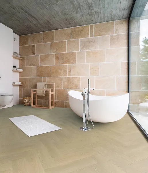 Project Floors Mellow Woods PW 5021 dąb kremowy jodełka klejona Dryback LVT panele winylowe