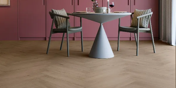 Invictus Truffle 31 - Herringbone Dryback LVT - Belrose Oak