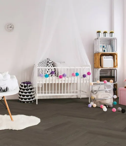 Project Floors Mellow Woods PW 5022 dąb grafitowy jodełka klejona Dryback LVT panele winylowe