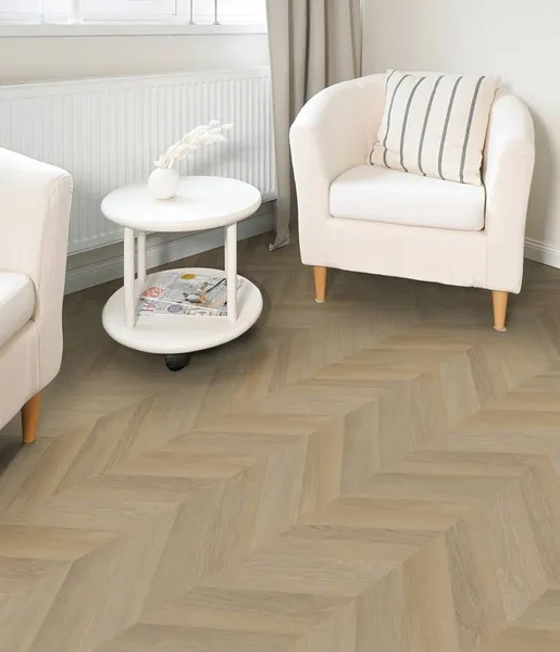 Project Floors Mellow Woods PW 5002 dąb szarobrązowy jodełka francuska chevron klejona Dryback LVT panele winylowe