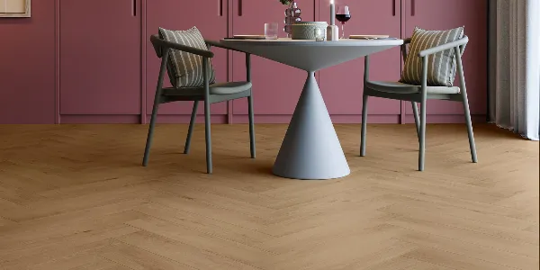 Invictus Harvest 37 - Herringbone Dryback LVT - Belrose Oak