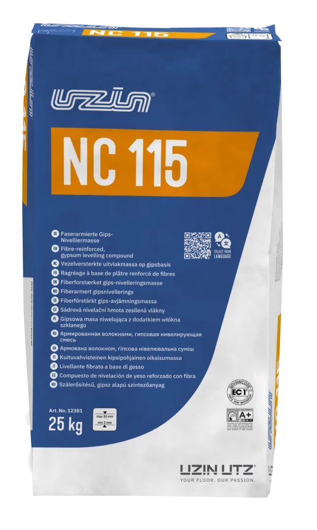 UZIN NC 115 anhydrytowa masa niwelująca zbrojona włóknem 2–30 mm 25 kg