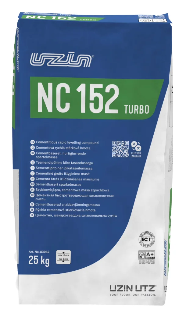 UZIN NC 152 Turbo szybka cementowa masa niwelująca do 10 mm pod LVT, PVC, parkiet i płytki 25 kg