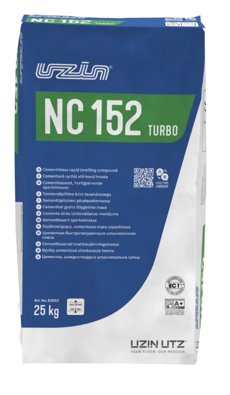 UZIN NC 152 Turbo szybka cementowa masa niwelująca do 10 mm pod LVT, PVC, parkiet i płytki 25 kg