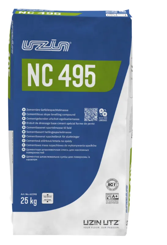 UZIN NC 495 cementowa masa spadkowa 3–50 mm wewnątrz i na zewnątrz 25 kg